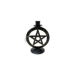 Shreyshti Iron Candle Holder, Pentacle, Antique finish approx. 6.5"x5"
